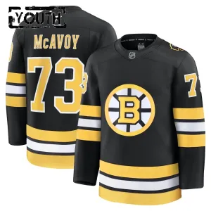 Fanatics Boston Bruins Charlie Mcavoy Lasten Pelipaita 2025-2026 Koti Premium Musta