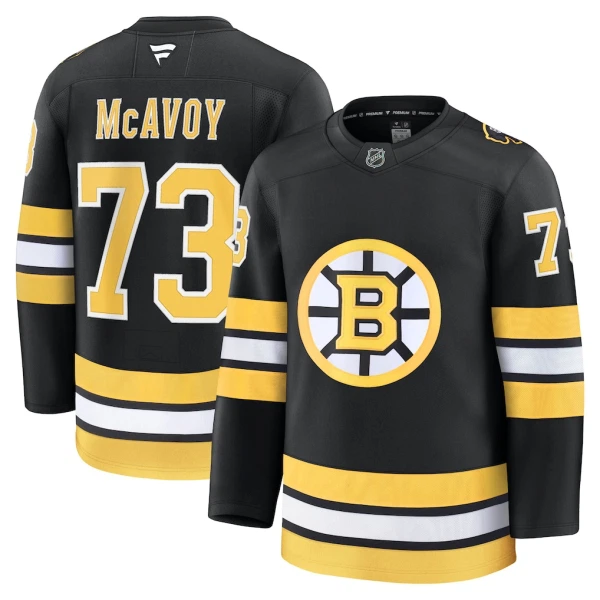 Fanatics Boston Bruins Charlie Mcavoy Pelipaita 2025-2026 Koti Premium Musta