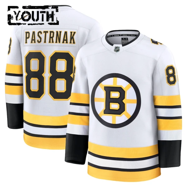 Fanatics Boston Bruins David Pastrnak Lasten Pelipaita 2025-2026 Vieras Premium Valkoinen