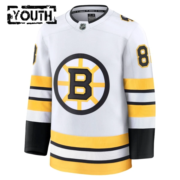 Fanatics Boston Bruins David Pastrnak Lasten Pelipaita 2025-2026 Vieras Premium Valkoinen