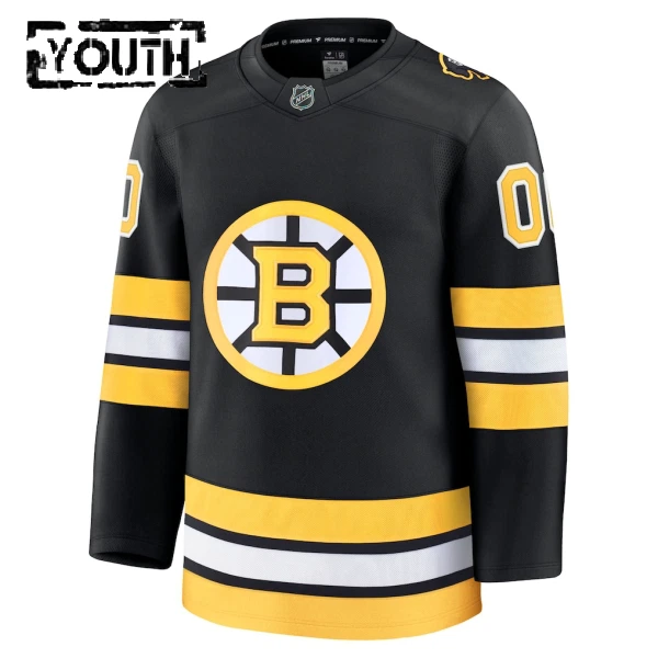 Fanatics Boston Bruins Lasten Pelipaita 2025-2026 Koti Premium Musta ( Omalla Nimellä )