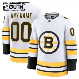 Fanatics Boston Bruins Lasten Pelipaita 2025-2026 Vieras Premium Valkoinen ( Omalla Nimellä )
