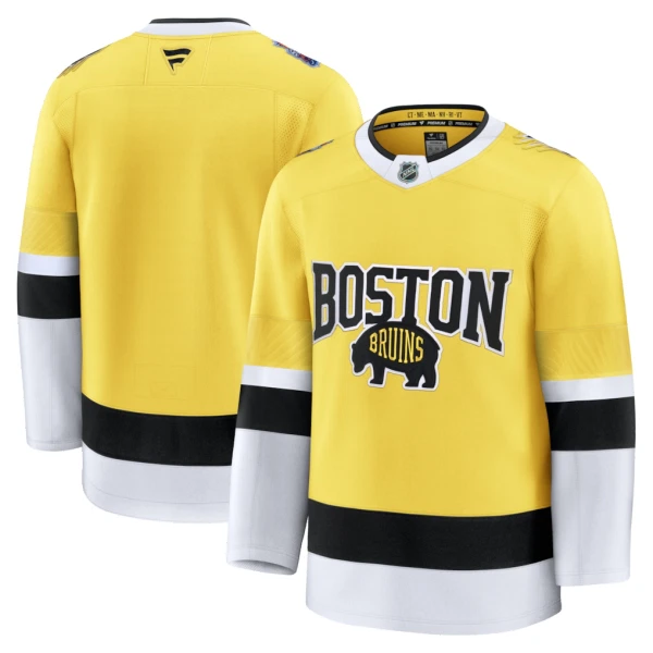 Fanatics Boston Bruins Pelipaita 2025-2026 Premium Stadium Series Kulta ( Omalla Nimellä )