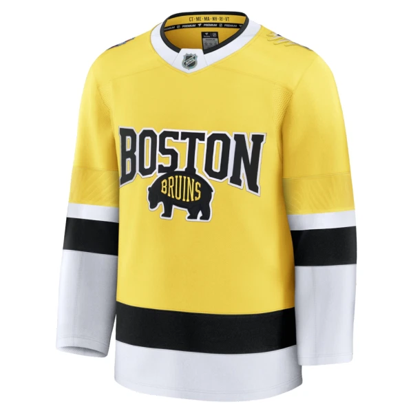 Fanatics Boston Bruins Pelipaita 2025-2026 Premium Stadium Series Kulta ( Omalla Nimellä )