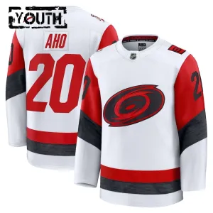 Fanatics Carolina Hurricanes Sebastian Aho Lasten Pelipaita 2025-2026 Vieras Premium Valkoinen