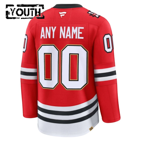 Fanatics Chicago Blackhawks Centennial Lasten Pelipaita 2025-2026 Premium Punainen ( Omalla Nimellä )