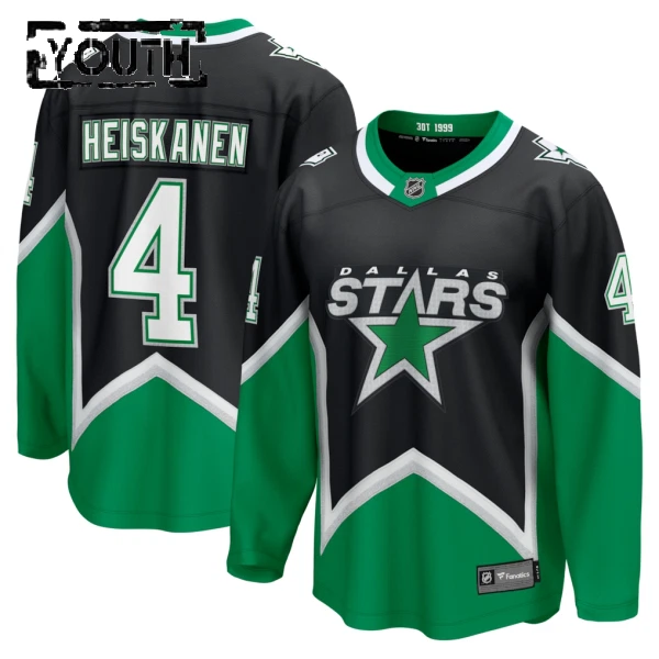 Fanatics Dallas Stars Miro Heiskanen Lasten Pelipaita 2025-2026 Kolmos Premium Musta