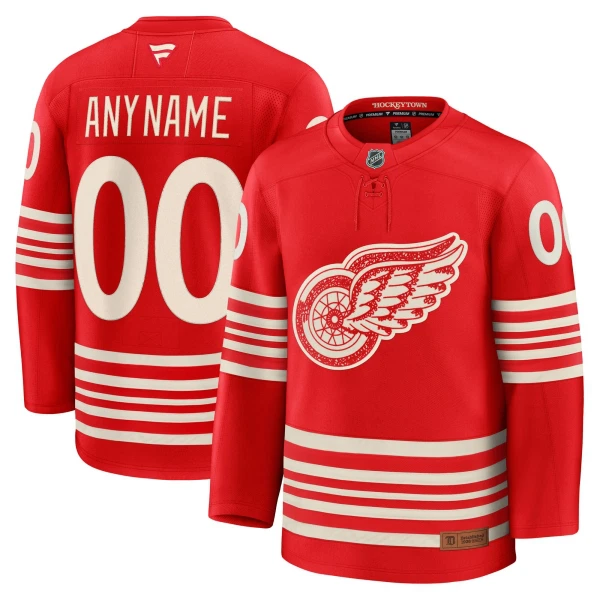 Fanatics Detroit Red Wings Centennial Pelipaita 2025-2026 Premium Punainen ( Omalla Nimellä )