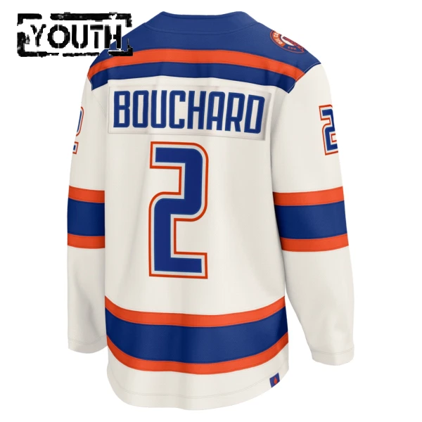 Fanatics Edmonton Oilers Evan Bouchard Lasten Pelipaita 2025-2026 Kolmos Premium Valkoinen