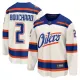 Fanatics Edmonton Oilers Evan Bouchard Pelipaita 2025-2026 Kolmos Premium Valkoinen