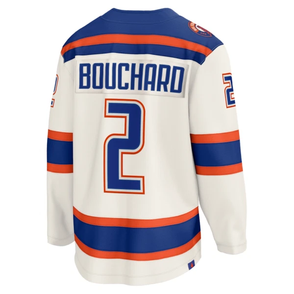 Fanatics Edmonton Oilers Evan Bouchard Pelipaita 2025-2026 Kolmos Premium Valkoinen