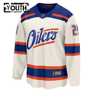 Fanatics Edmonton Oilers Leon Draisaitl Lasten Pelipaita 2025-2026 Kolmos Premium Valkoinen