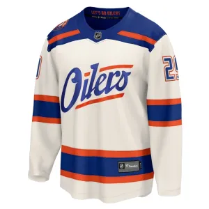 Fanatics Edmonton Oilers Leon Draisaitl Pelipaita 2025-2026 Kolmos Premium Valkoinen