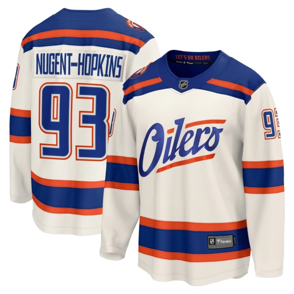 Fanatics Edmonton Oilers Ryan Nugent-Hopkins Pelipaita 2025-2026 Kolmos Premium Valkoinen