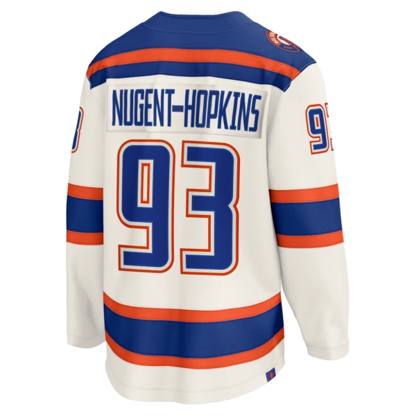 Fanatics Edmonton Oilers Ryan Nugent-Hopkins Pelipaita 2025-2026 Kolmos Premium Valkoinen