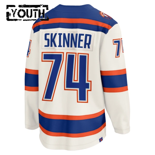 Fanatics Edmonton Oilers Stuart Skinner Lasten Pelipaita 2025-2026 Kolmos Premium Valkoinen