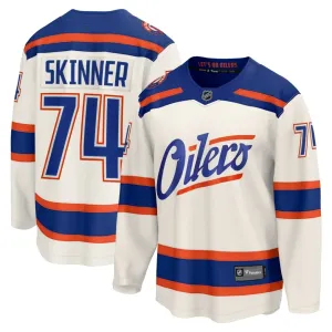 Fanatics Edmonton Oilers Stuart Skinner Pelipaita 2025-2026 Kolmos Premium Valkoinen