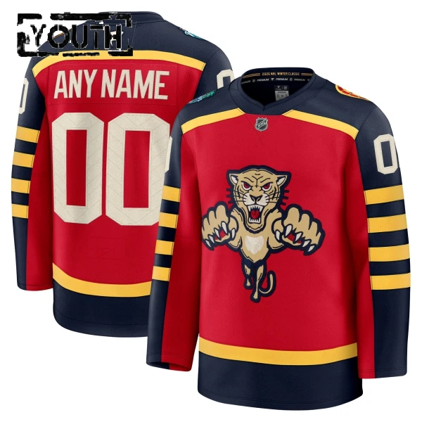 Fanatics Florida Panthers Lasten Pelipaita 2025-2026 Premium Winter Classic Punainen ( Omalla Nimellä )