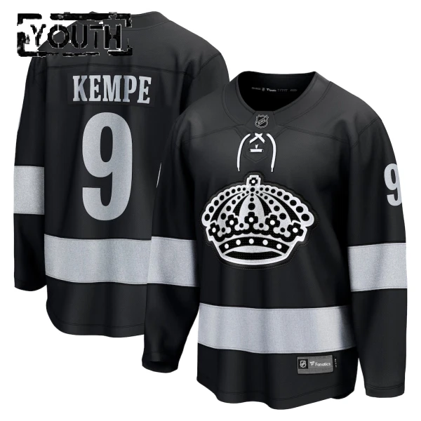 Fanatics Los Angeles Kings Adrian Kempe Lasten Pelipaita 2025-2026 Kolmos Premium Musta