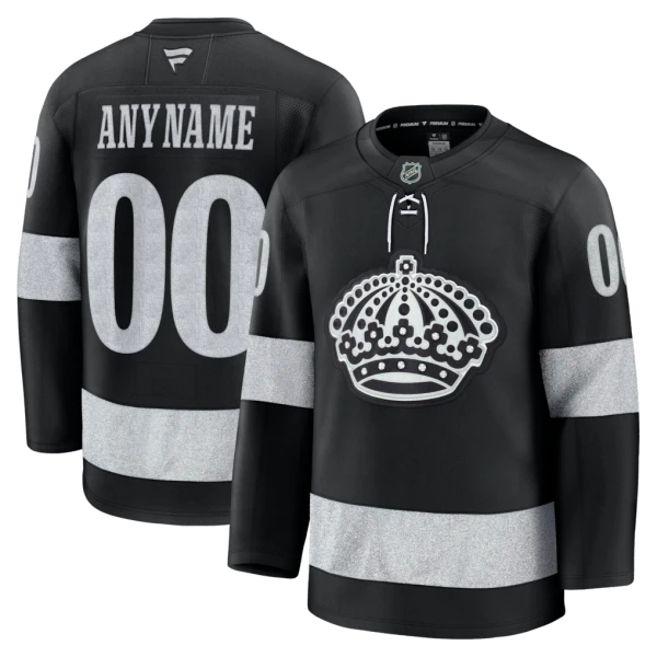 Fanatics Los Angeles Kings Pelipaita 2025-2026 Kolmos Premium Musta ( Omalla Nimellä )