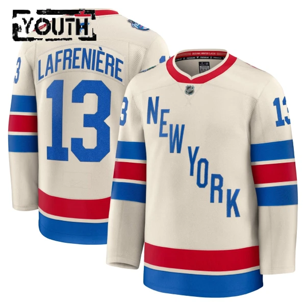 Fanatics New York Rangers Alexis Lafreniere Lasten Pelipaita 2025-2026 Premium Winter Classic Valkoinen