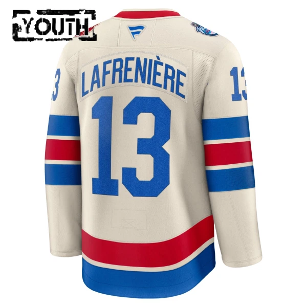 Fanatics New York Rangers Alexis Lafreniere Lasten Pelipaita 2025-2026 Premium Winter Classic Valkoinen