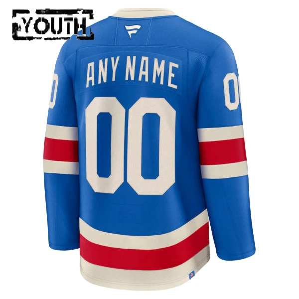 Fanatics New York Rangers Centennial Lasten Pelipaita 2025-2026 Premium Sininen ( Omalla Nimellä )