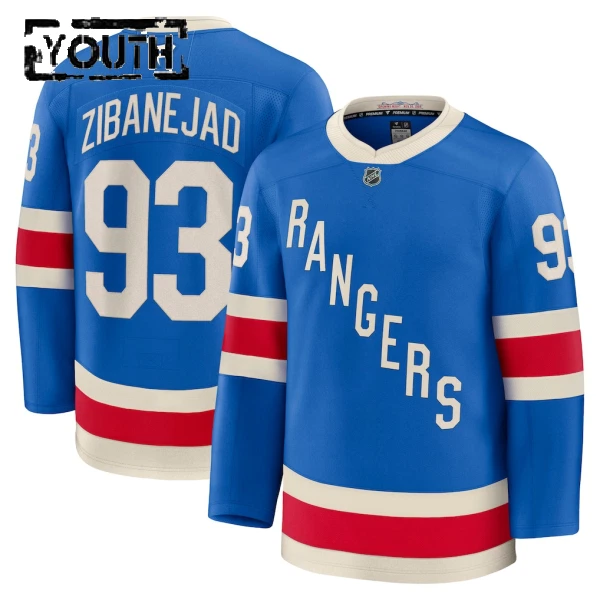 Fanatics New York Rangers Centennial Mika Zibanejad Lasten Pelipaita 2025-2026 Premium Sininen