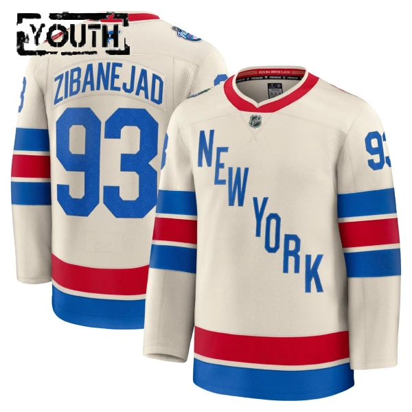 Fanatics New York Rangers Mika Zibanejad Lasten Pelipaita 2025-2026 Premium Winter Classic Valkoinen