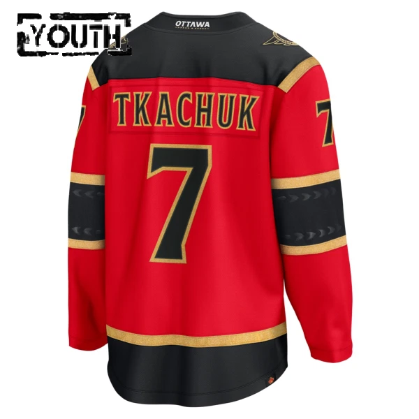 Fanatics Ottawa Senators Brady Tkachuk Lasten Pelipaita 2025-2026 Kolmos Premium Punainen