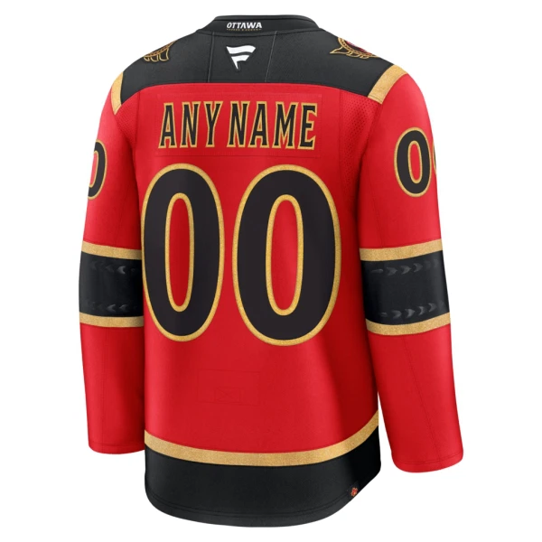 Fanatics Ottawa Senators Pelipaita 2025-2026 Kolmos Premium Punainen ( Omalla Nimellä )