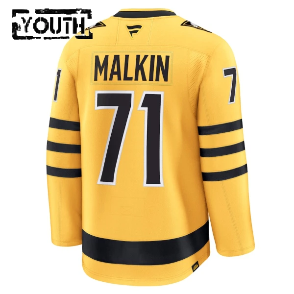Fanatics Pittsburgh Penguins Evgeni Malkin Lasten Pelipaita 2025-2026 Kolmos Premium Kulta