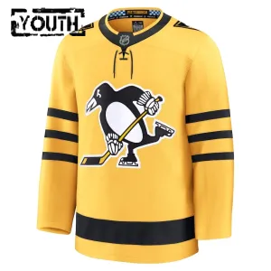 Fanatics Pittsburgh Penguins Lasten Pelipaita 2025-2026 Kolmos Premium Kulta ( Omalla Nimellä )