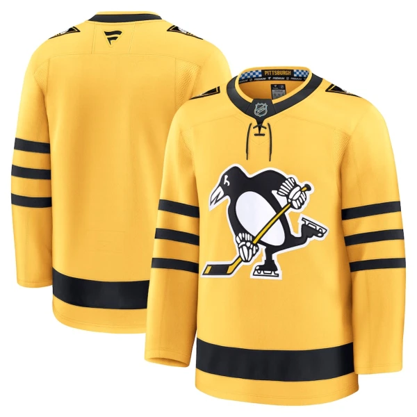Fanatics Pittsburgh Penguins Pelipaita 2025-2026 Kolmos Premium Kulta ( Omalla Nimellä )