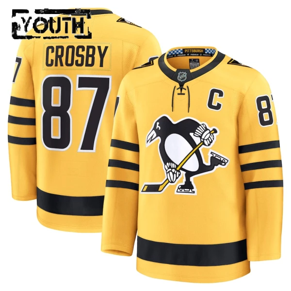 Fanatics Pittsburgh Penguins Sidney Crosby Lasten Pelipaita 2025-2026 Kolmos Premium Kulta