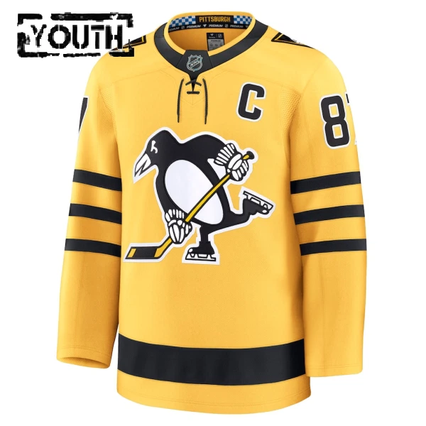 Fanatics Pittsburgh Penguins Sidney Crosby Lasten Pelipaita 2025-2026 Kolmos Premium Kulta