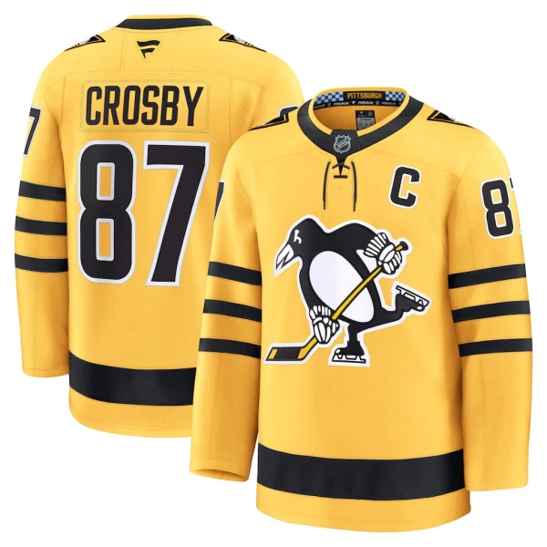 Fanatics Pittsburgh Penguins Sidney Crosby Pelipaita 2025-2026 Kolmos Premium Kulta