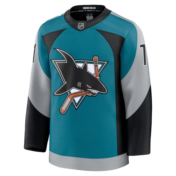Fanatics San Jose Sharks Macklin Celebrini Pelipaita 2025-2026 Kolmos Premium Teal