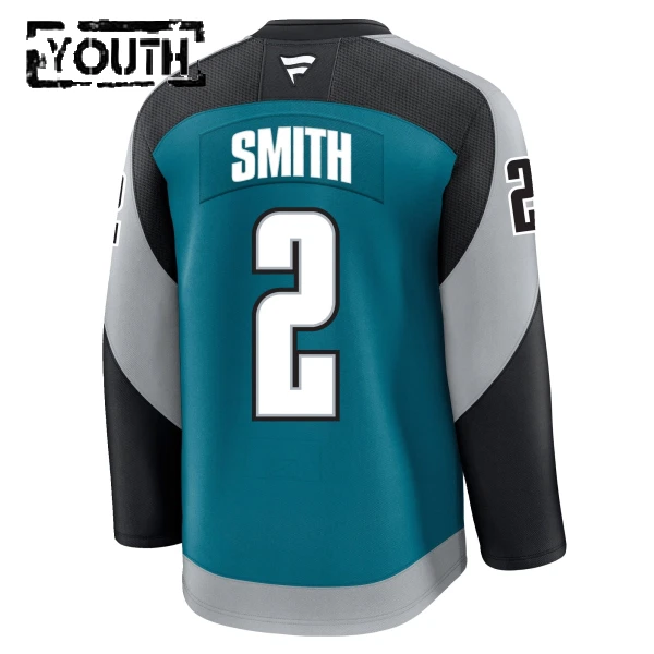 Fanatics San Jose Sharks Will Smith Lasten Pelipaita 2025-2026 Kolmos Premium Teal