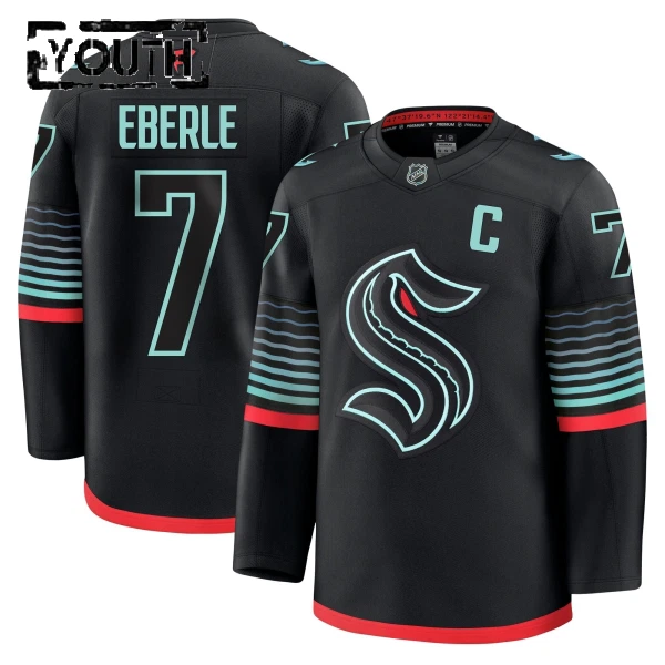 Fanatics Seattle Kraken Jordan Eberle Lasten Pelipaita 2025-2026 Kolmos Premium Musta