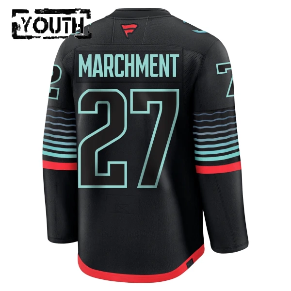 Fanatics Seattle Kraken Mason Marchment Lasten Pelipaita 2025-2026 Kolmos Premium Musta