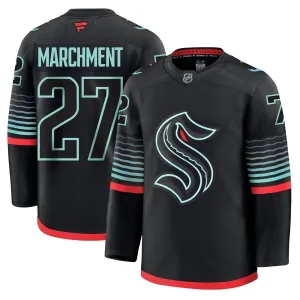 Fanatics Seattle Kraken Mason Marchment Pelipaita 2025-2026 Kolmos Premium Musta