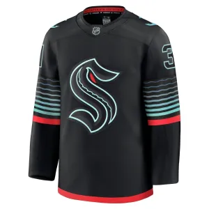 Fanatics Seattle Kraken Philipp Grubauer Pelipaita 2025-2026 Kolmos Premium Musta