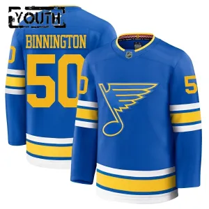 Fanatics St. Louis Blues Jordan Binnington Lasten Pelipaita 2025-2026 Koti Premium Sininen