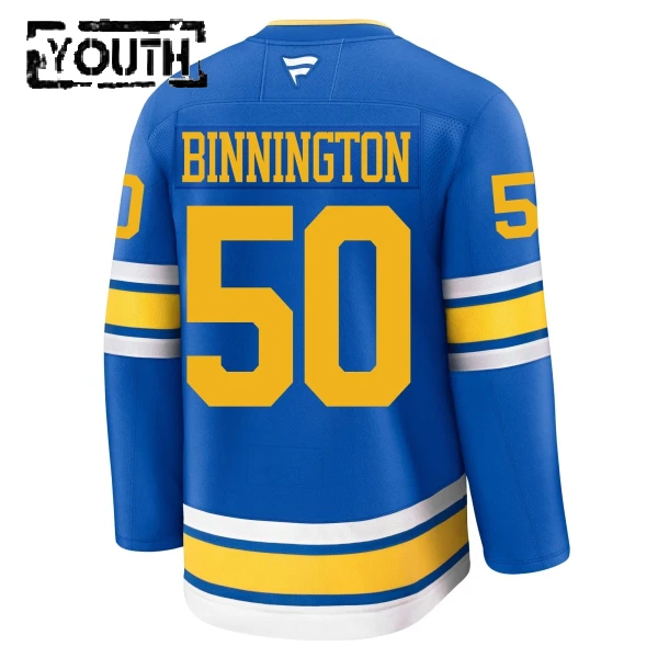Fanatics St. Louis Blues Jordan Binnington Lasten Pelipaita 2025-2026 Koti Premium Sininen