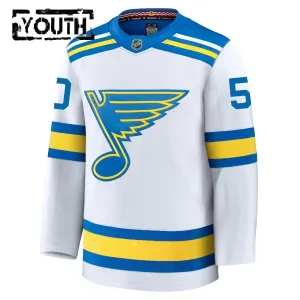 Fanatics St. Louis Blues Jordan Binnington Lasten Pelipaita 2025-2026 Vieras Premium Valkoinen