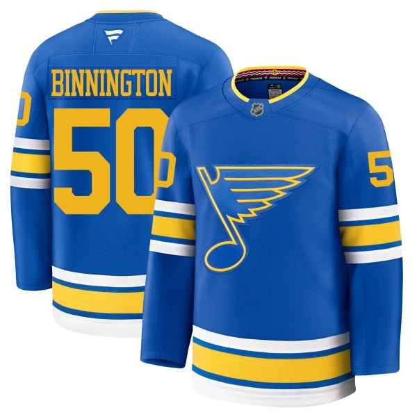 Fanatics St. Louis Blues Jordan Binnington Pelipaita 2025-2026 Koti Premium Sininen
