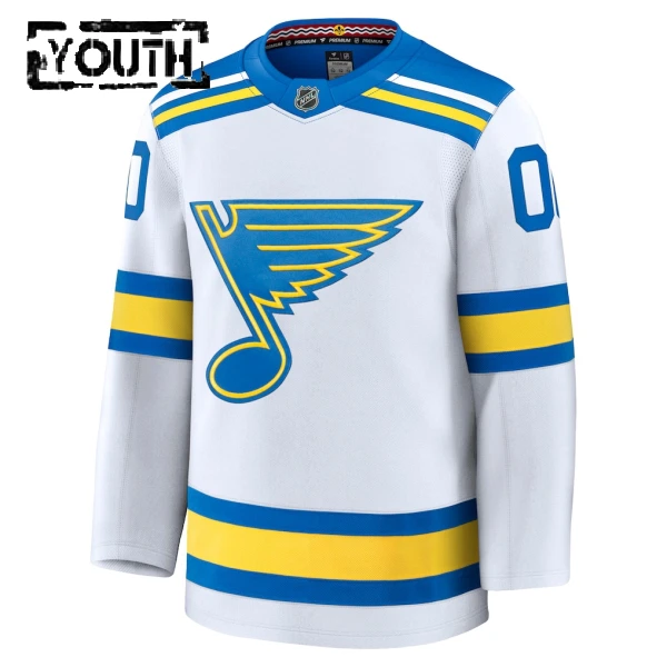 Fanatics St. Louis Blues Lasten Pelipaita 2025-2026 Vieras Premium Valkoinen ( Omalla Nimellä )
