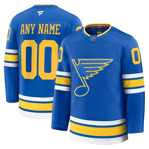 Fanatics St. Louis Blues Pelipaita 2025-2026 Koti Premium Sininen ( Omalla Nimellä )