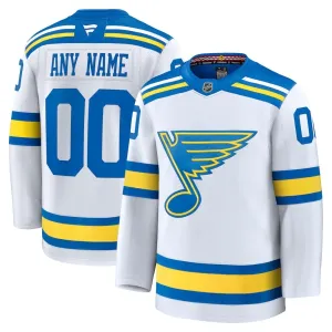 Fanatics St. Louis Blues Pelipaita 2025-2026 Vieras Premium Valkoinen ( Omalla Nimellä )